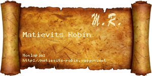 Matievits Robin névjegykártya
